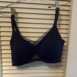 Honeylove Deep Navy Wireless Bralette with Sheer Insets